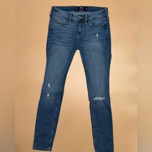 Hollister Low Rise Super Skinny Classic Stretch Blue Jeans;Womens Size 1S, 25x28